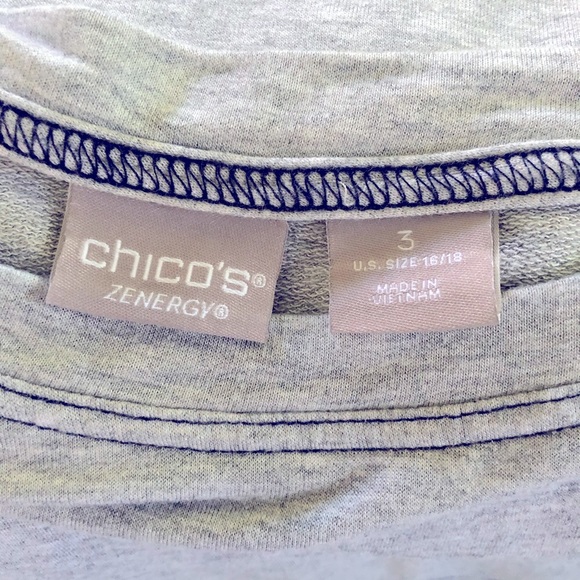 Chicos gray and blue patchwork sleeve detail lightweight sweatshirt - Picture 6 of 6